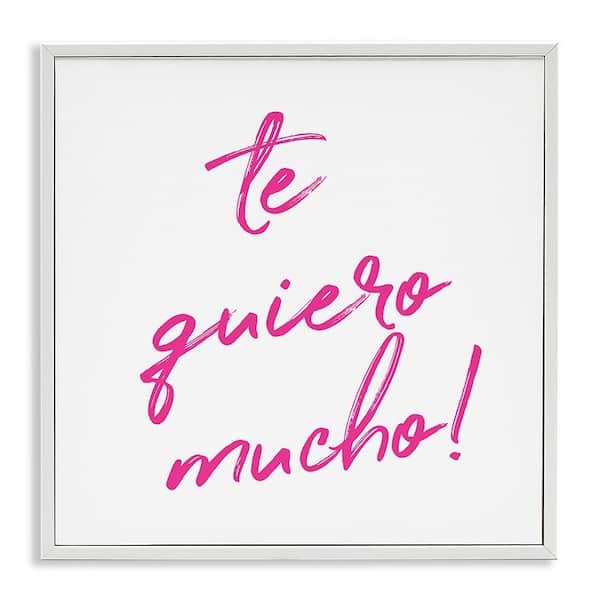 Stupell Industries Love You So Much Pink by SD Graphics Studio White Framed Typography Giclee Art Print 12 in. x 12 in.