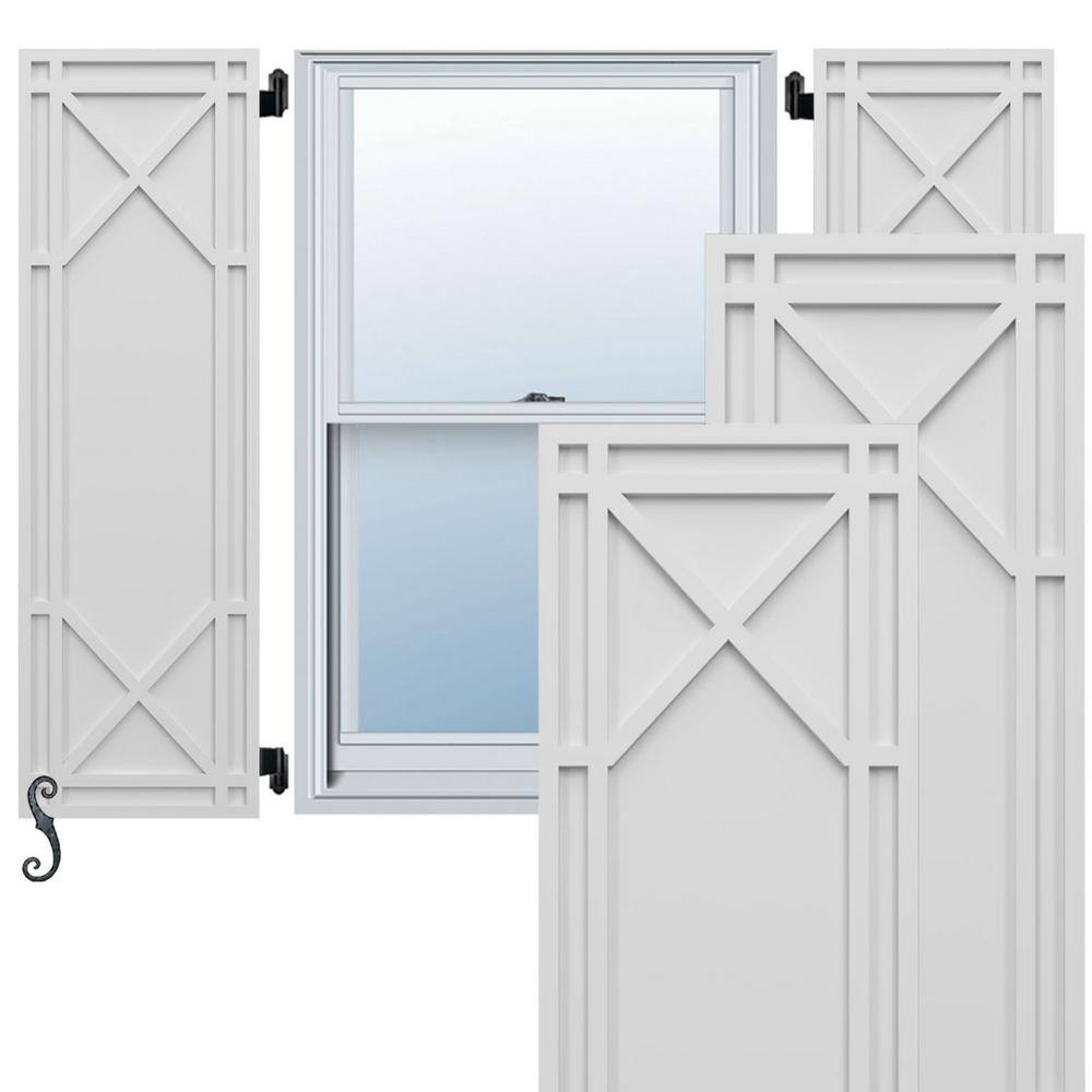 EnduraCore Bungalow 12-in W x 75-in H Raised Panel Composite Shutters Pair in White price history on PriceWatchPro