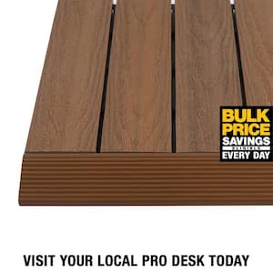 1/6 ft. x 1 ft. Quick Deck Composite Deck Tile Straight Fascia in Peruvian Teak (4-Pieces/Box)