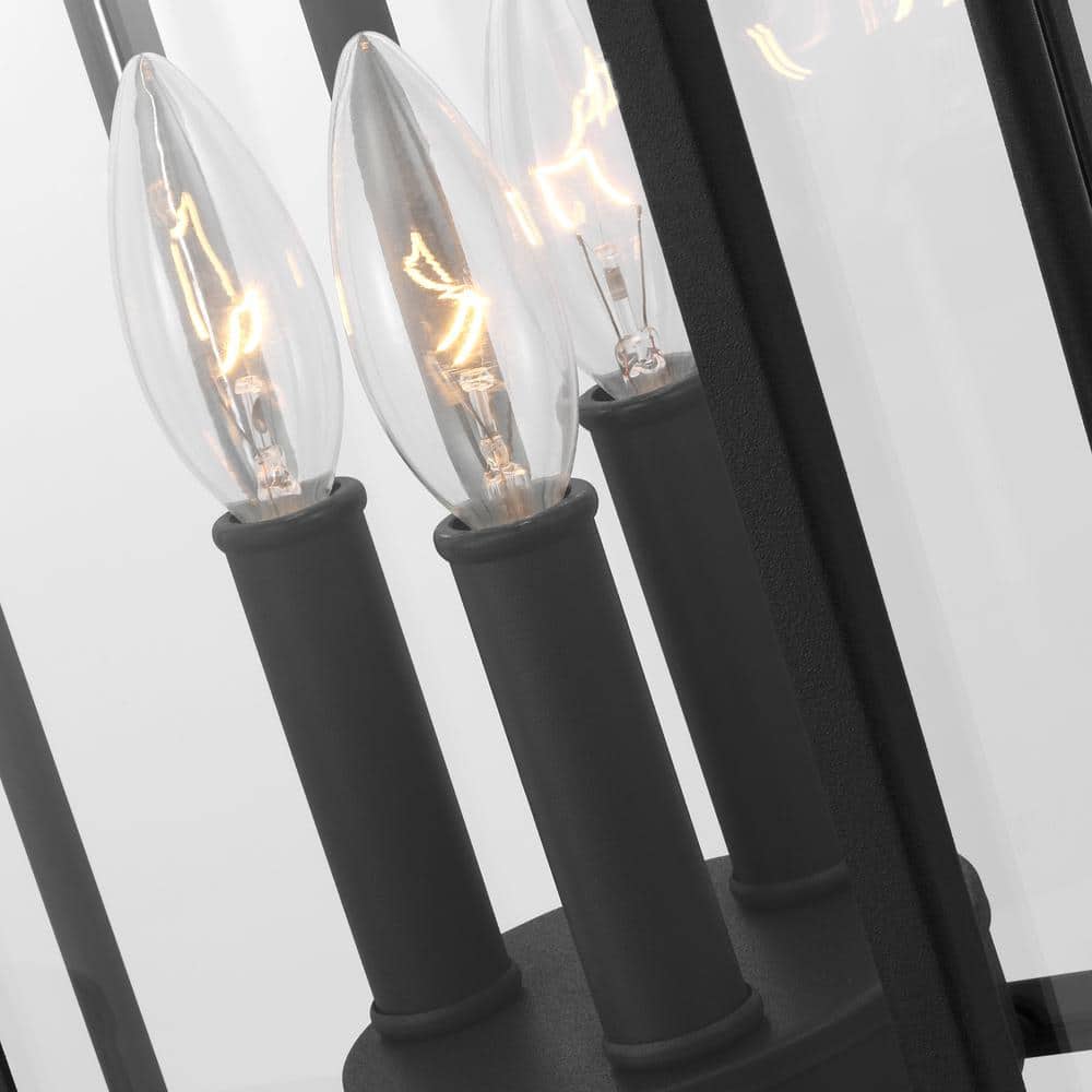 Textured Black Glass Mini Island Pendant Light
