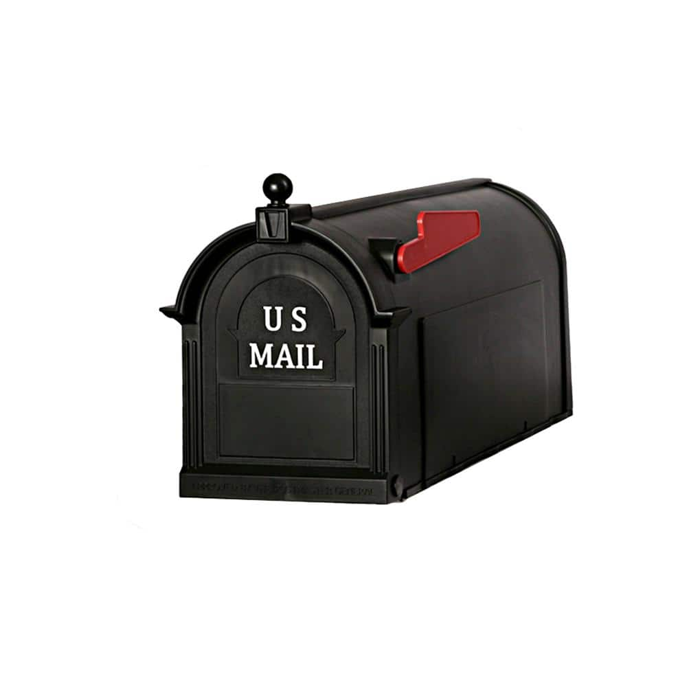 Postal Pro 9-in x 11-in Plastic Black Post Mount Mailbox