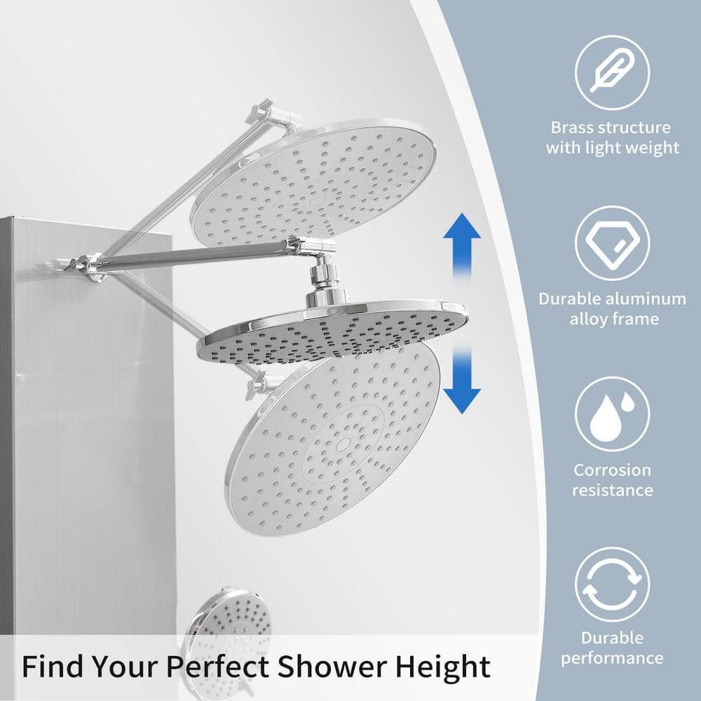 Nickel Chrome 60.55'' Shower Panel with Adjustable Shower Head