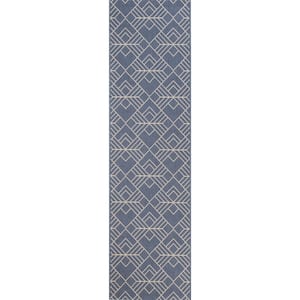 Dariya Blue 2 ft. x 7 ft. Indoor/Outdoor Runner Rug