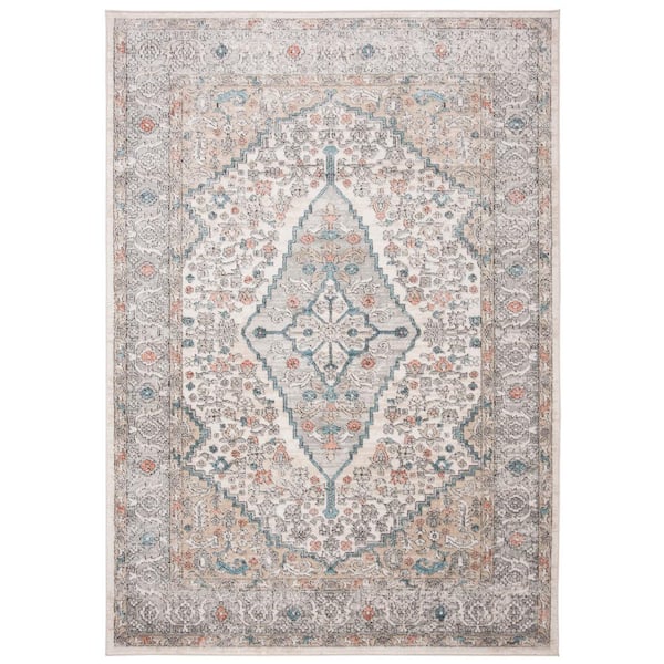 SAFAVIEH Oregon Gray/Ivory 4 ft. x 6 ft. Border Area Rug