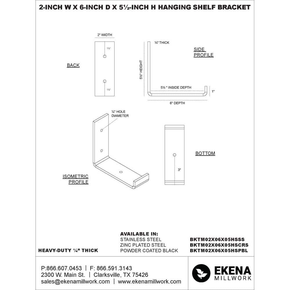 Hammered White Steel 5.5" Urban-Style Hanging Shelf Bracket