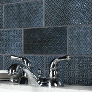 Camden Decor Azurro 4 in. x 8 in. Ceramic Wall Take Home Tile Sample