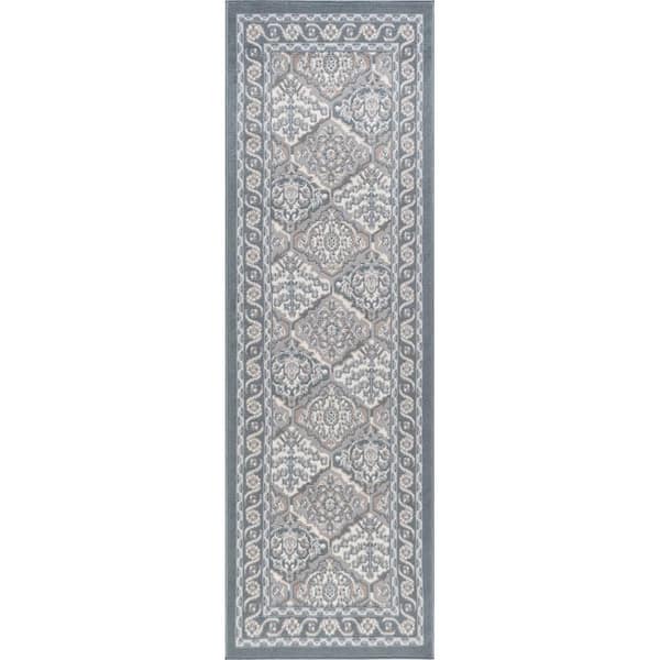 Hampton Oriental Gray 2 ft. x 10 ft. Indoor Runner Rug