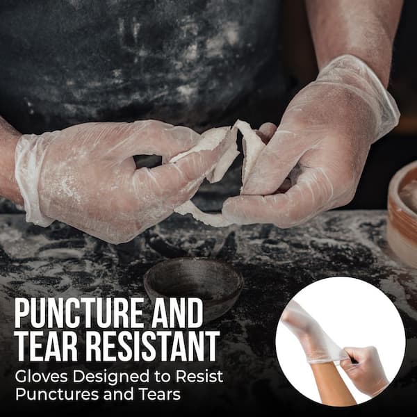 BISON LIFE Large, Disposable Vinyl Food Preparation Gloves, Multi