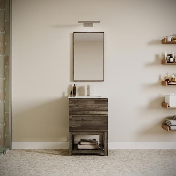 Formosa 23 in. Freestanding Open Bottom Single Bath Vanity Cabinet without Top in Acacia