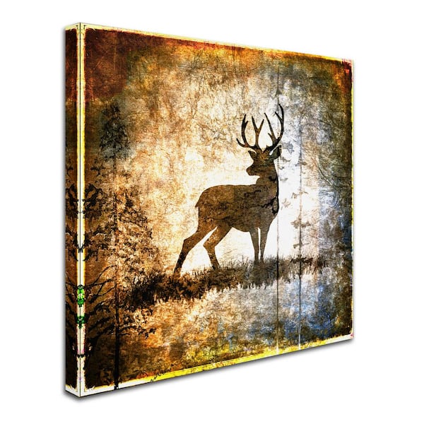 Framed good Shadowbox Art With Deer Watercolor Print