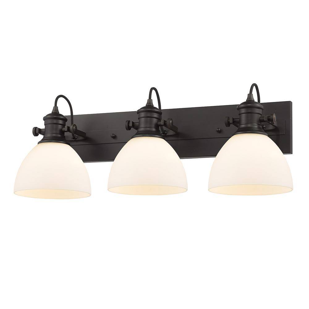 Hines 25" Rubbed Bronze and Opal Glass Semi-Flush Light