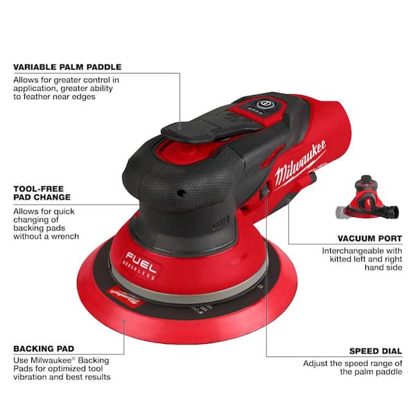 Milwaukee M12 FUEL 12V Lithium Ion Brushless Cordless 6 in. Random Orbital Sander 3 16 in. Orbit Tool Only 2585 20