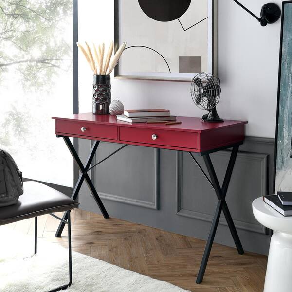 red writing desk