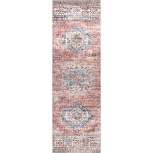 Desna Machine Washable Faded Vintage Peach 2 ft. 6 in. x 6 ft. Runner Rug Area Rug