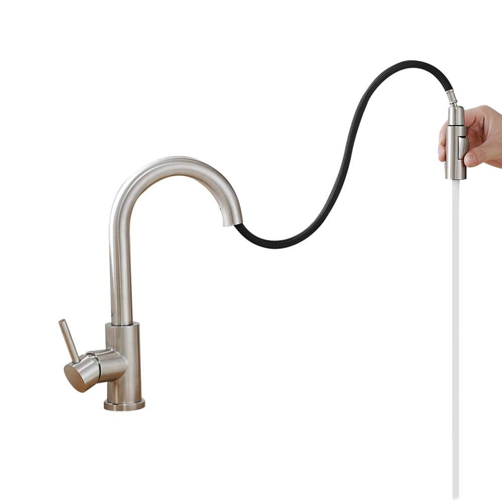 Brushed Nickel Single Handle Pull-Out Spray Kitchen Faucet