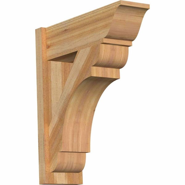 Ekena Millwork 8 in. x 28 in. x 24 in. Olympic Traditional Rough Sawn Western Red Cedar Outlooker