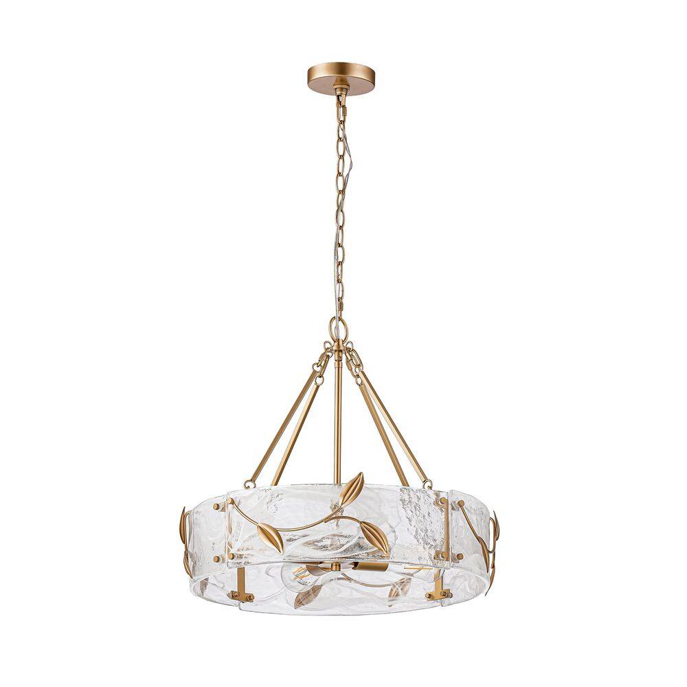 ORIS 60W 4-Light Dark Gold Modern Pendant Light with Drum-Shaped White Cloud-Patterned Glass Shades for Kitchen Islands price history on PriceWatchPro