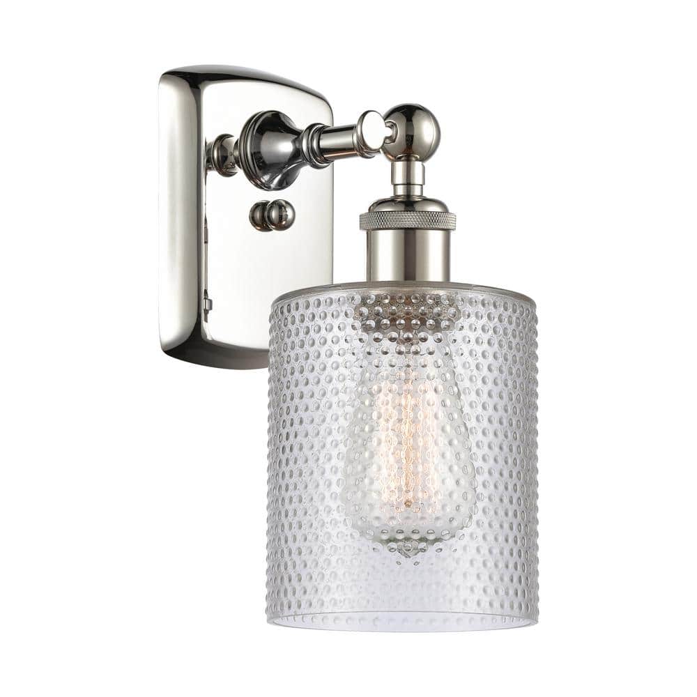 Cobbleskill 1-Light Clear, Polished Nickel Wall Sconce with Clear Glass Shade price history on PriceWatchPro