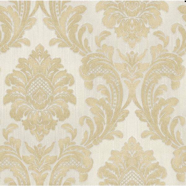 Brewster Giudecca Cream Damask Cream Wallpaper Sample