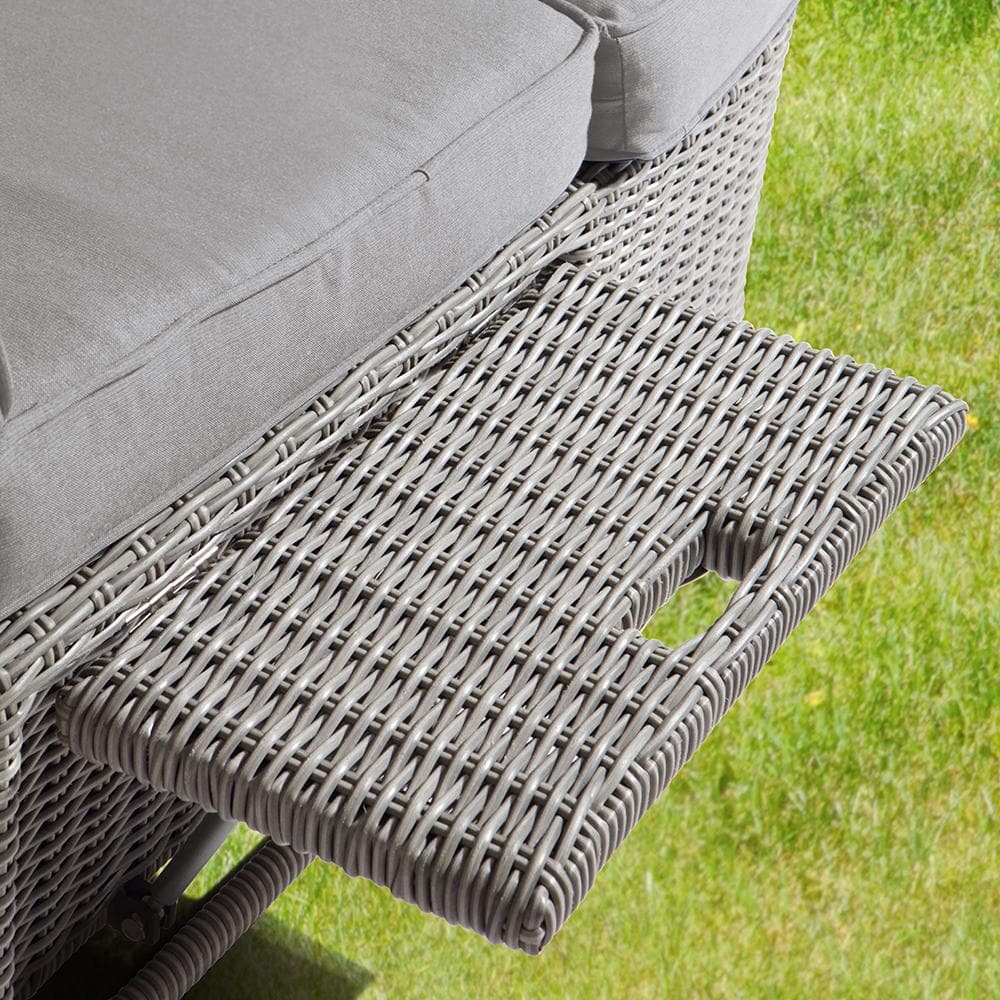 Sandra 75" Gray Aluminum Wicker Outdoor Daybed