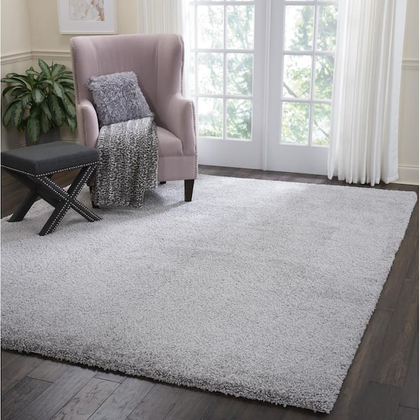 Malibu Shag Silver 8 ft. x 10 ft. Shag Contemporary Area Rug