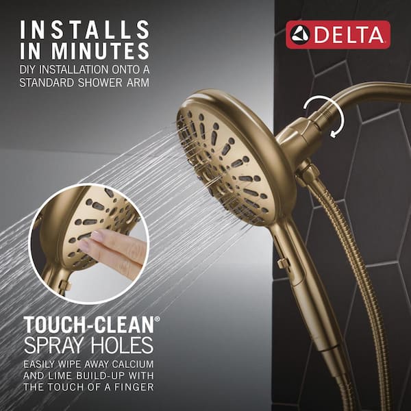 7-Setting Wall Mount Hand Shower with Cleaning Spray in Lumicoat