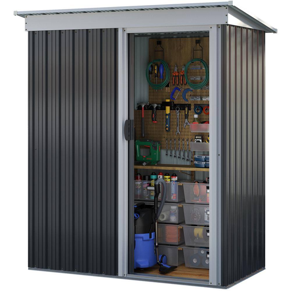 Sizzim 5 ft. W x 3 ft. D Metal Storage Shed for Garden and Backyard (15 sq. ft.) G37007 The