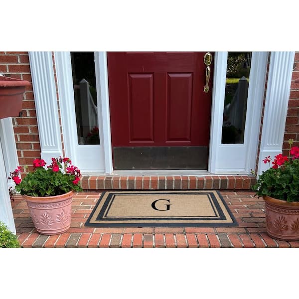 Embossed Modern Natural Coco Coir Non-slip Welcome Door Mat for Home  Entryway Entrance, Indoor Outdoor Front Door, Outside Porch, Decor Gift 