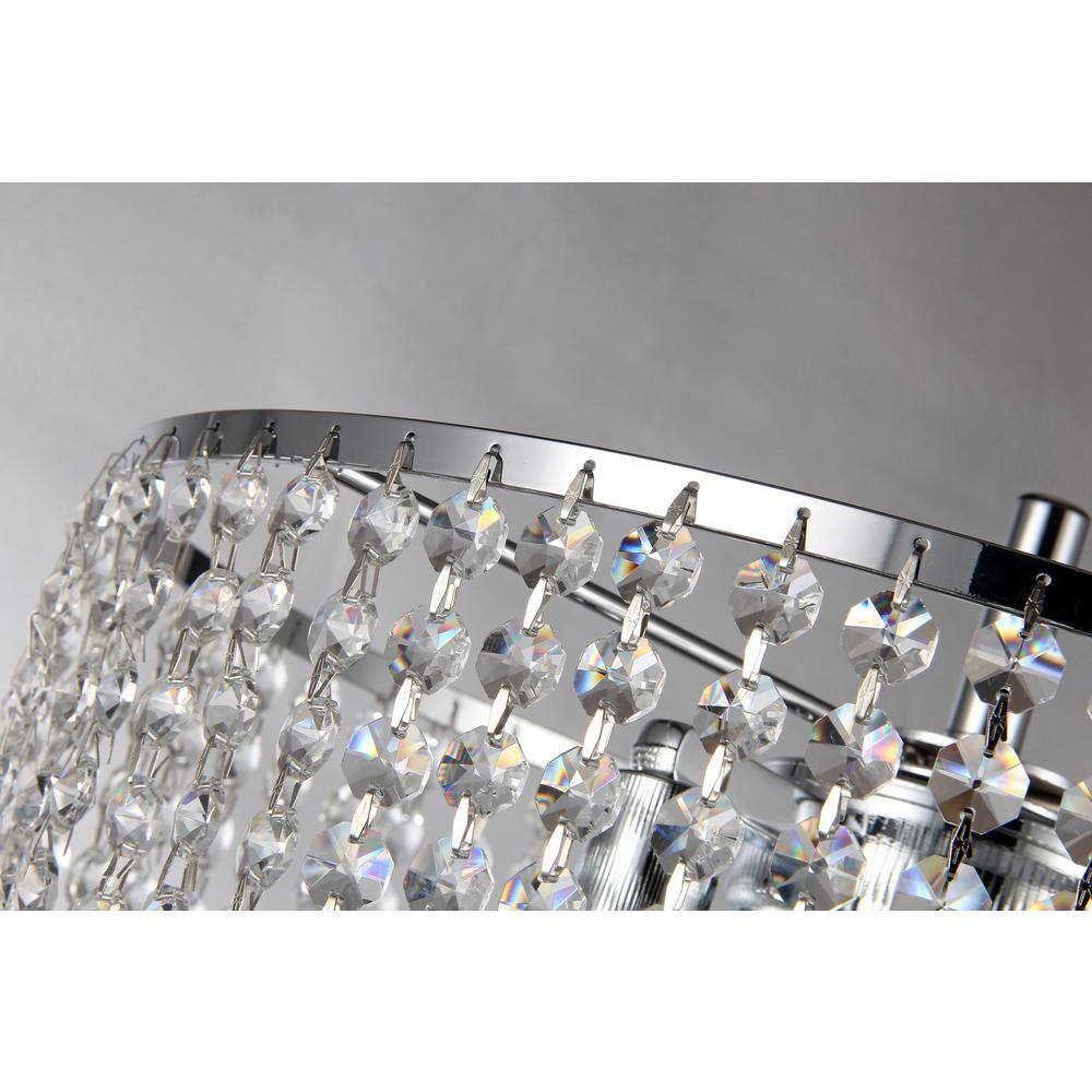 65-Inch Silver Chandelier Style Floor Lamp with Crystal Shade