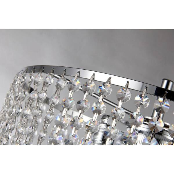 Edvivi Marya 65 in. Chrome Glam Floor Lamp with Crystal Bead Round Shade EFG804CH The Home Depot