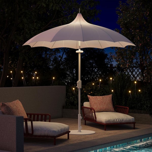 LAUSAINT HOME 9 ft. Market Pagoda Outdoor Patio Umbrella in Gradient Blue with LED Light, 360° Rotation