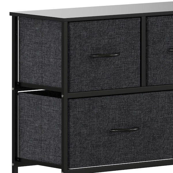 Carnegy Avenue 5-Drawer Black Drawers/Black Frame Dresser
