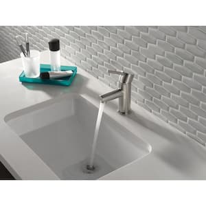 Modern Single Hole Single-Handle Bathroom Faucet in Stainless