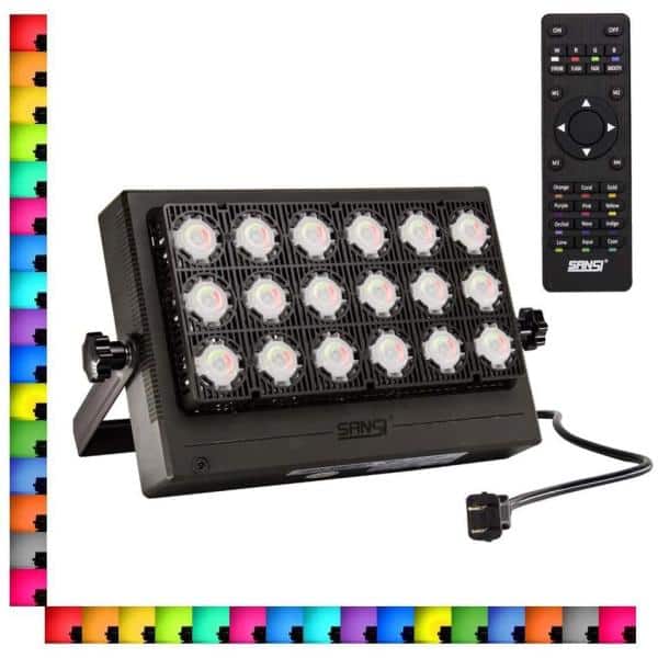 Sansi 100 Watt Black Rgb Color Changing, Best Outdoor Led Color Changing Flood Lights