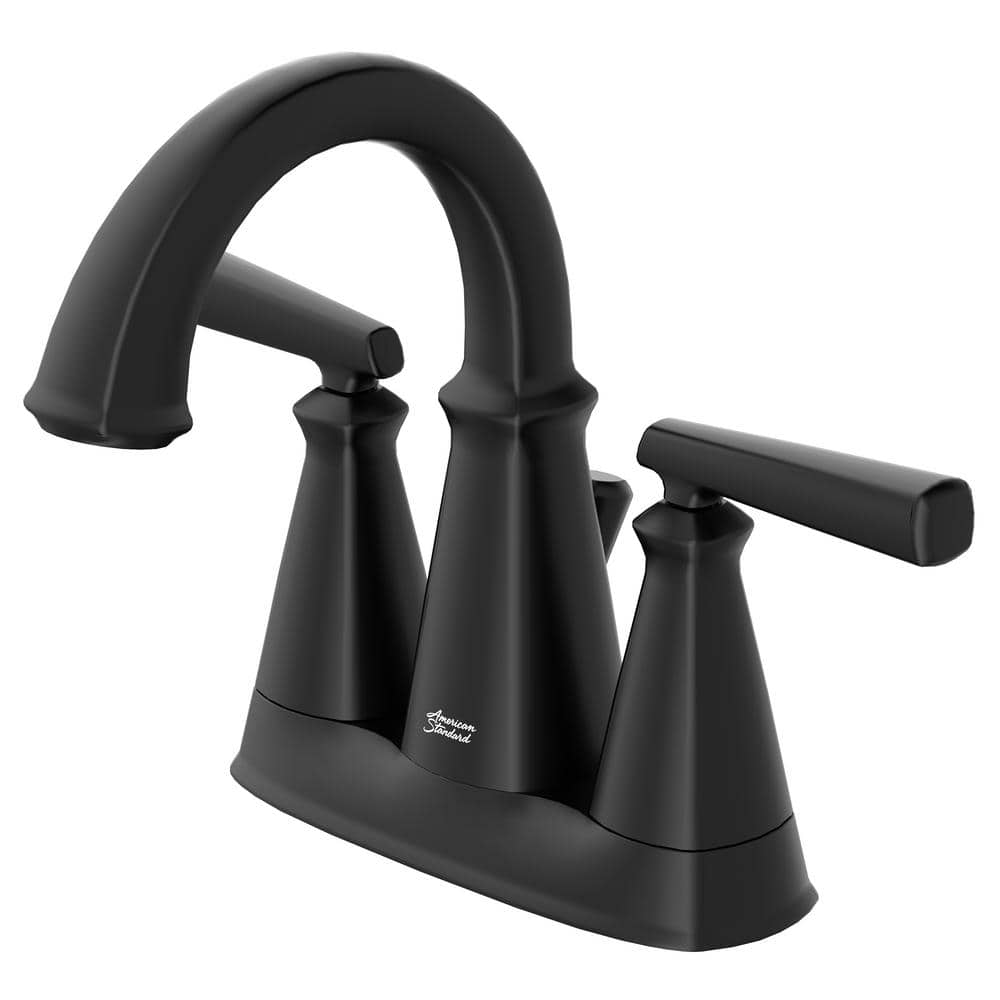 Edgemere Matte Black Brass 4-Inch Centerset 2-Handle Bathroom Faucet