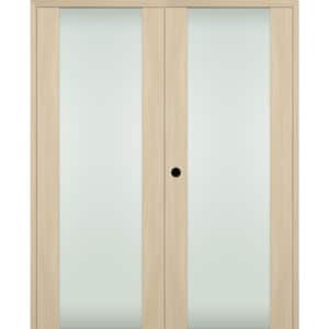 Vona 202 60"x80" Right Hand Active Full Lite Frosted Glass Loire Ash Composite Wood Double Prehung French Door