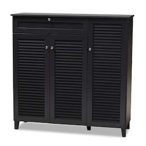 45 in. H x 45.25 in. W Gray Wood Shoe Storage Cabinet