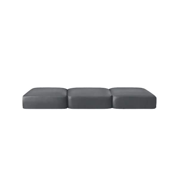 3-Piece 20 in. to 25 in. Gray Water-Proof PU Leather Couch Sofa Cushion Slip Cover for Settee Seater Replacement