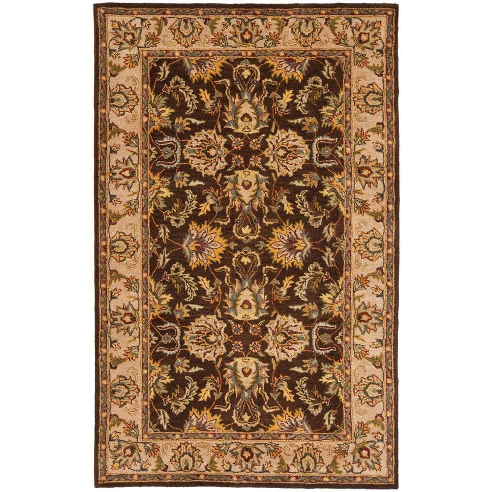 Heritage Brown and Ivory Hand-Tufted Wool Area Rug 6' x 9'