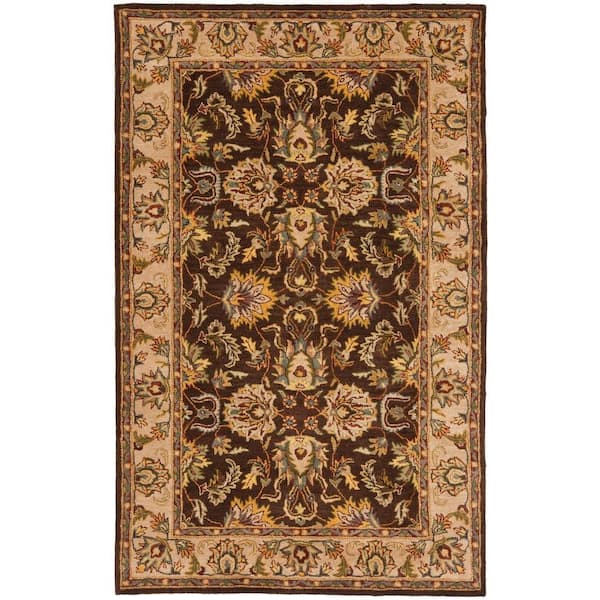 SAFAVIEH Heritage Brown/Ivory 6 ft. x 9 ft. Floral Border Area Rug