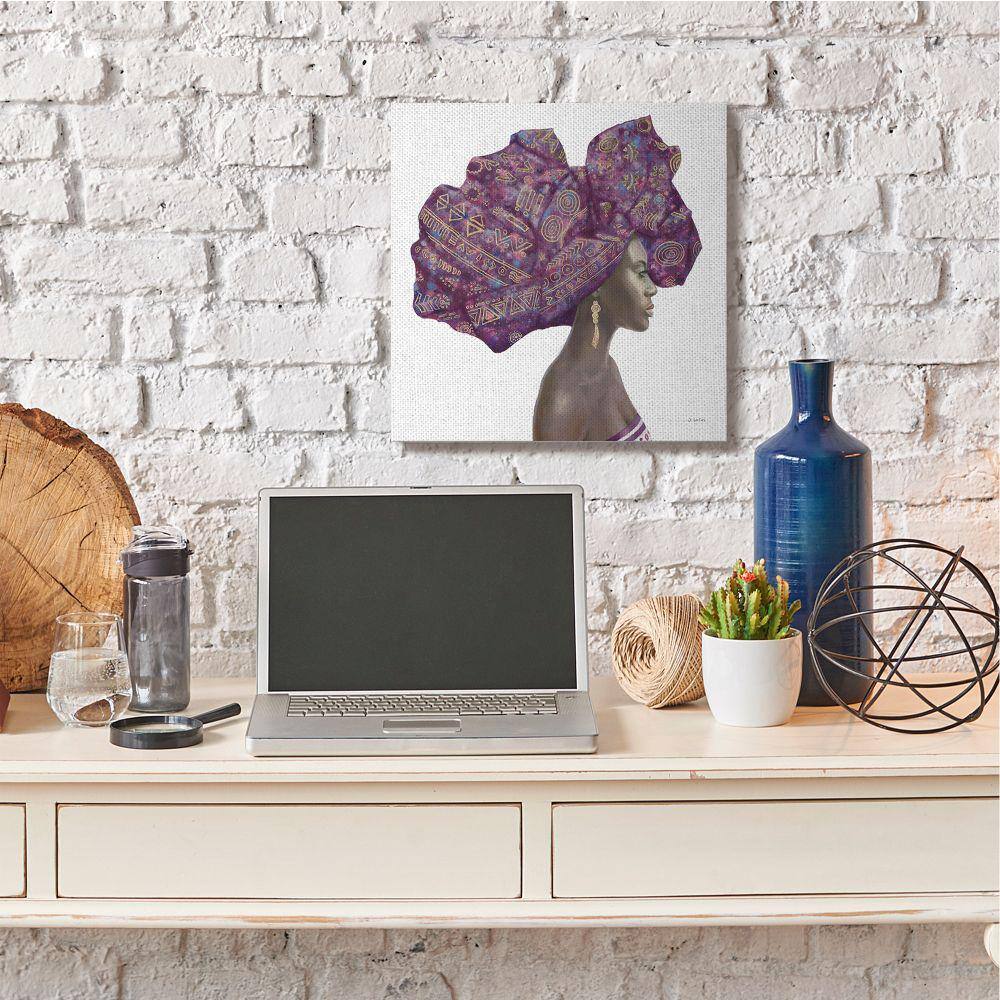 24" x 24" Purple and Gold Headwrap Canvas Wall Art