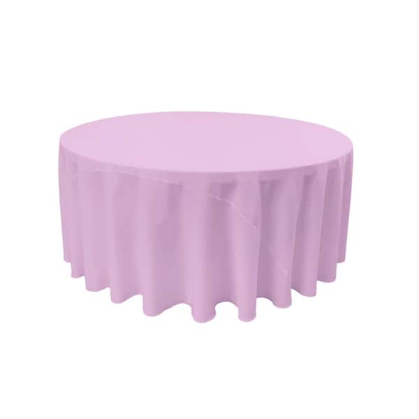 LA Linen Lilac 108 in. Round Polyester Poplin Tablecloth