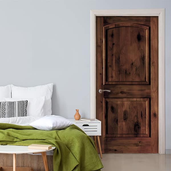 Krosswood Doors 24 in. x 80 in. Knotty Alder 2-Panel Right-Handed