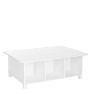 Kids White Kids Desk, Activity and Play Table with 6 Storage Cubbies