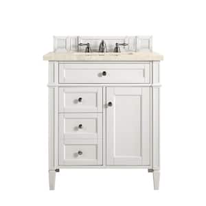 Brittany 30 in. W x 23.5 in. D x 34 in. H Bath Vanity in Bright White with Eternal Marfil Quartz Top