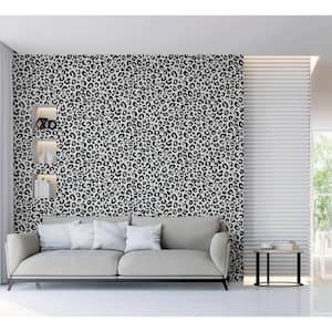 Mono Sequin Leopard Print Non-Woven Wallpaper