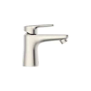 Aspirations Petite Single Handle Deck Mount Bathroom Faucet With Drain in Brushed Nickel