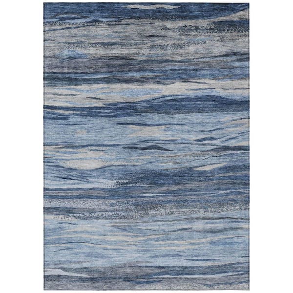 Chantille Machine Washable Indoor/Outdoor Abstract ACN1933 Blue 3 ft. x 4 ft. Area Rug