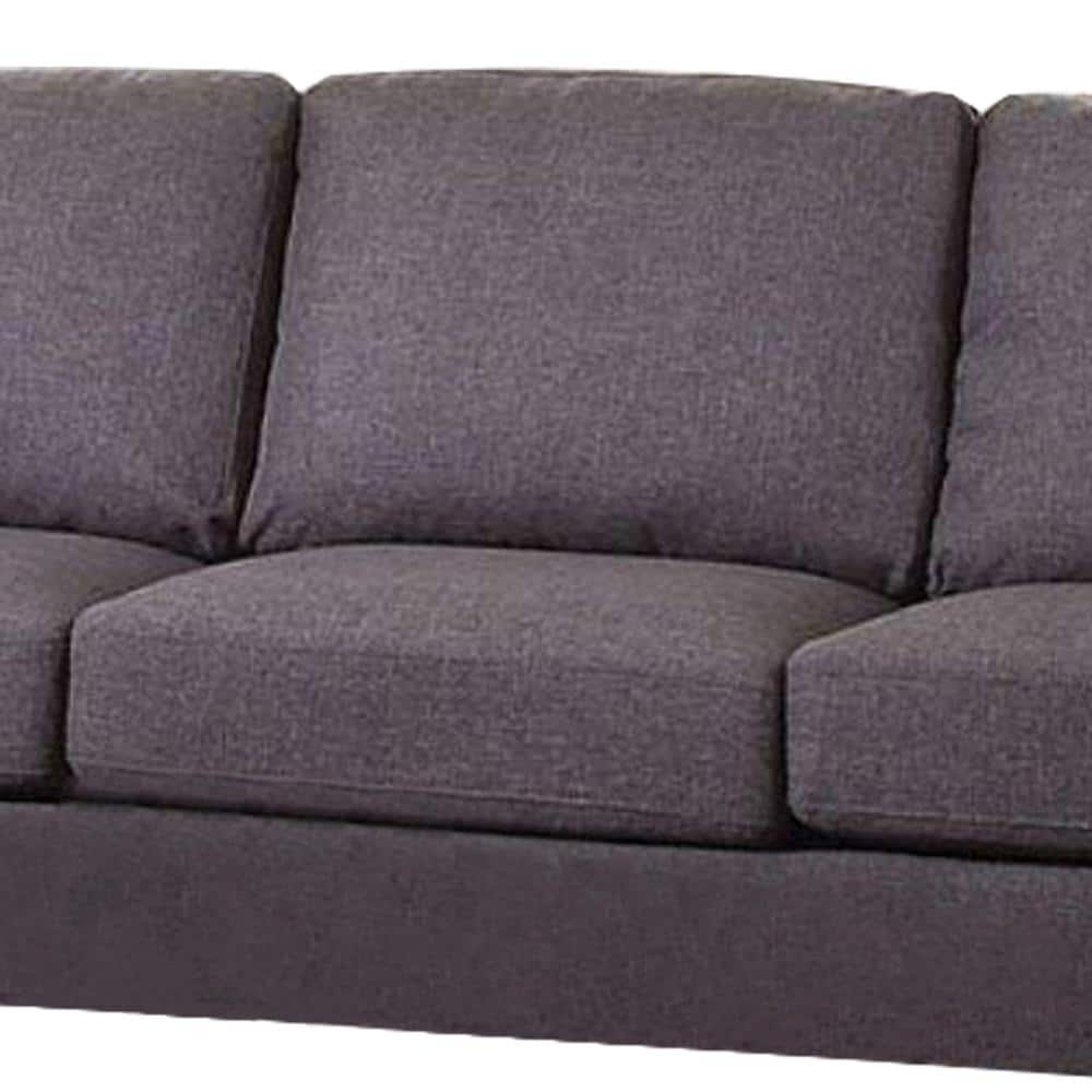 Zapata Gray Linen Sloped Arm Sofa with Nailhead Trim