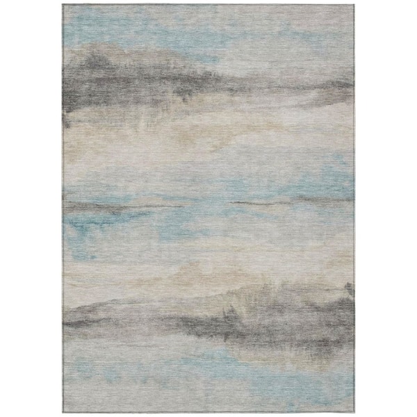 Chantille Machine Washable Indoor/Outdoor Abstract ACN3008 Sky 8 ft. x 10 ft. Area Rug